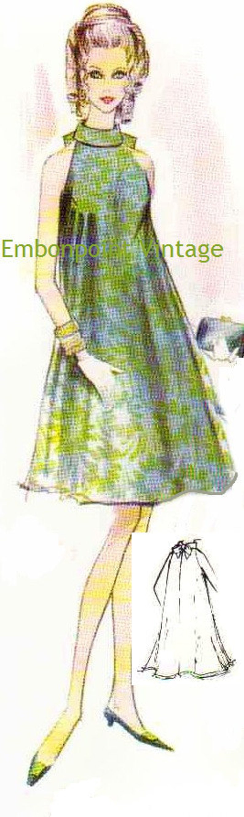 Plus Size or any size Vintage 1969 Women's Swing Dress Pattern PDF Pattern No 153 Lauri image 3