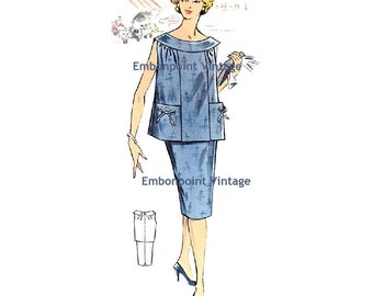 Plus Size (or any size) Vintage 1950s Maternity Blouse Pattern - PDF - Pattern No 71a Jo Blouse