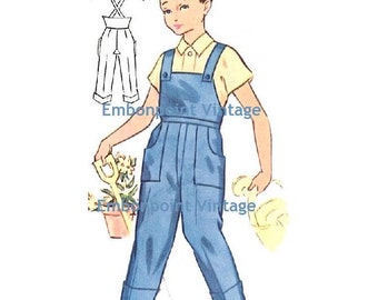 Plus Size (or any size) Vintage 1950s Overalls Pattern - PDF - Pattern No 164 Robert