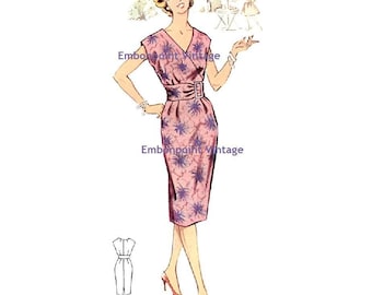 Plus Size (or any size) Vintage 1950s Dress Pattern - PDF - Pattern No 73 Maria