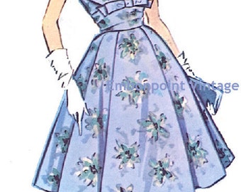 Plus Size (or any size) Vintage 1950s Womens Cocktail Dress Pattern - PDF - Pattern No 15: Kathleen