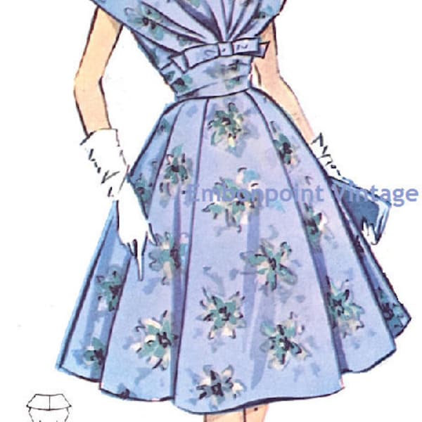 Plus Size (or any size) Vintage 1950s Womens Cocktail Dress Pattern - PDF - Pattern No 15: Kathleen