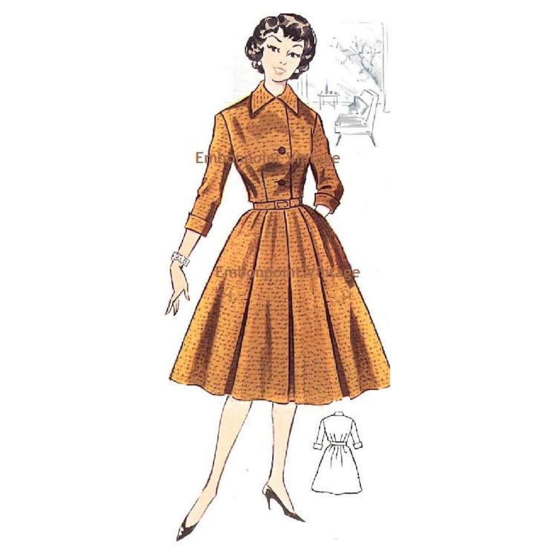 Plus Size Retro Pattern Plus Size (or Any Size) Vintage 1950s Dress Pattern - PDF - Pattern No ...