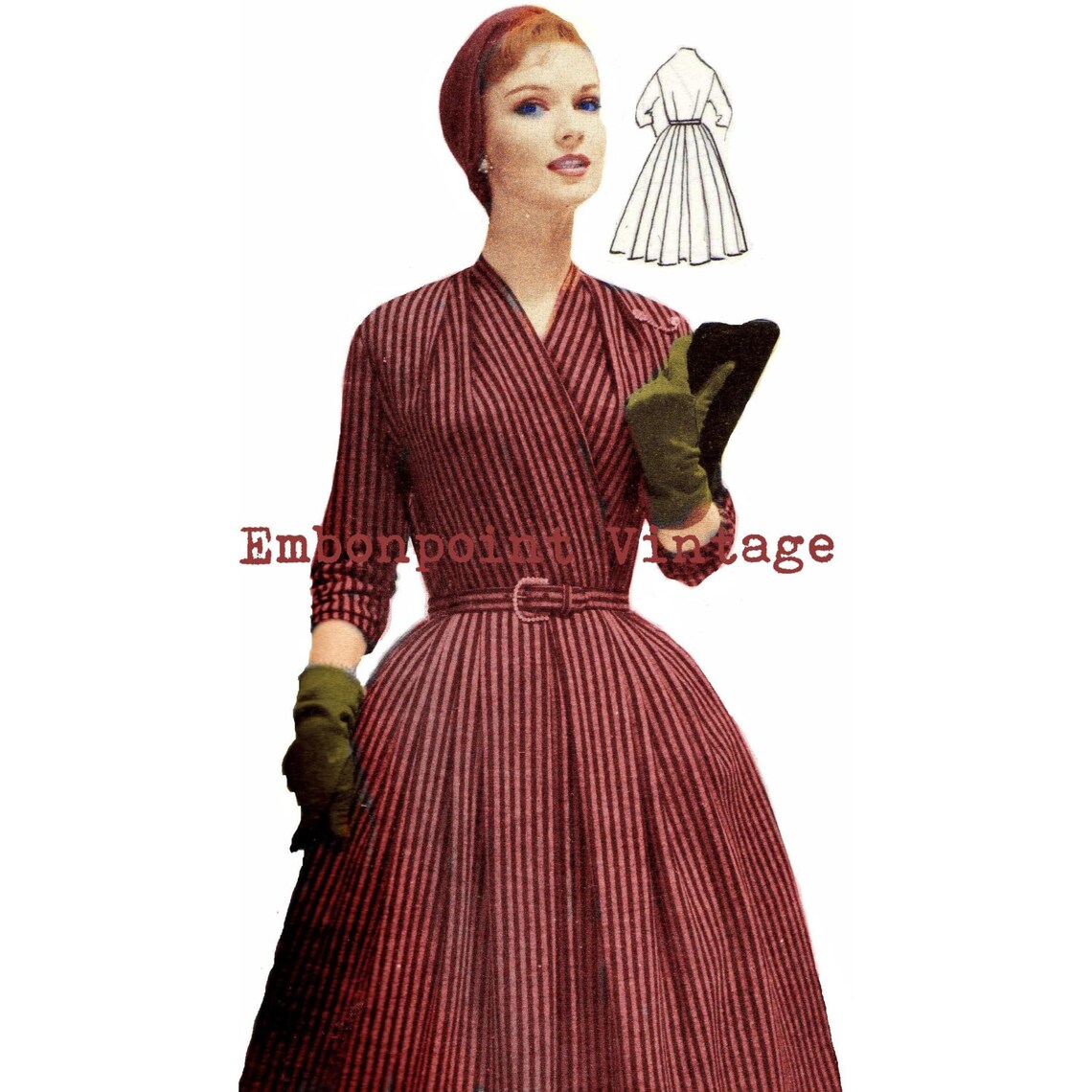 Vintage Sewing Pattern 1956 Dress PDF Plus Size or Any Size Etsy