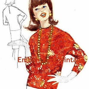 Plus Size or any size Vintage 1969 Top Pattern PDF Pattern No 169 Trisha image 2