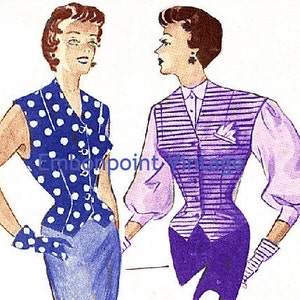 Plus Size or any size Vintage 1949 Vest Sewing Pattern PDF Pattern No 39 40 Miriam Vest image 2