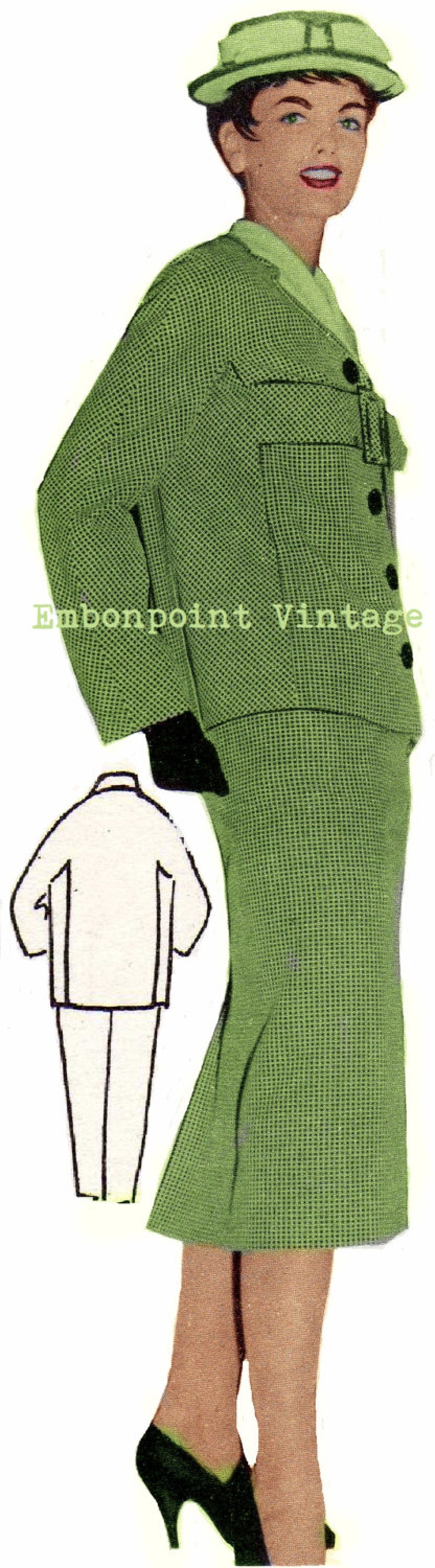 Vintage Sewing Patterns Plus Size or Any Size 1956 Wiggle Dress