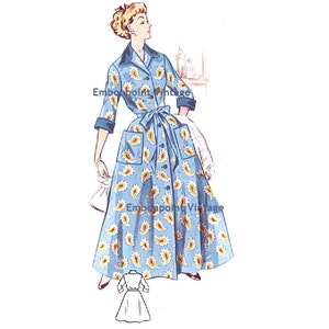 Plus Size or any size Vintage 1950s Dressing Gown Pattern PDF Pattern 224 Marianne image 1