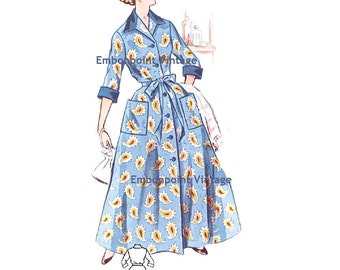 Plus Size (or any size) Vintage 1950s Dressing Gown Pattern - PDF - Pattern 224 Marianne
