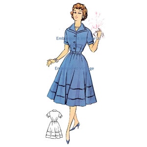 Plus Size (or any size) Vintage 1950s Dress Pattern - PDF - Pattern No 69 Rose