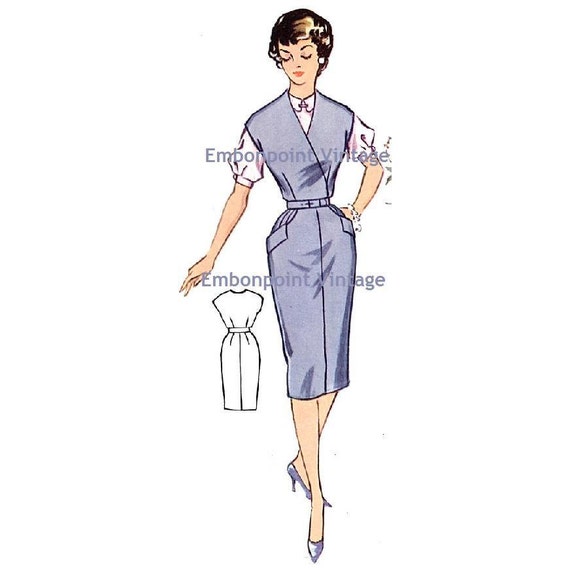 Plus Size (or any size) Vintage 1950s Womens Workwear Dress Pattern - PDF - Pattern No 81: Kim