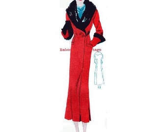 Plus Size (or any size) Vintage 1934 Coat Sewing Pattern - PDF - Pattern No 87 Francis 1930s 30s Patterns Instant Download