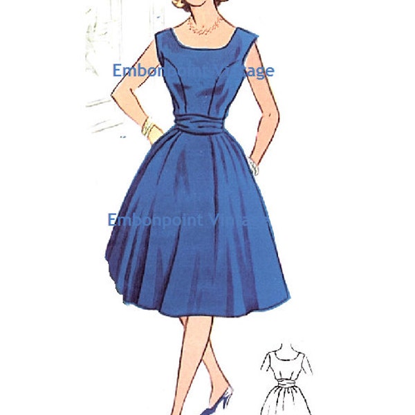 Plus Size (or any size) Vintage 1950s Dress Pattern - PDF - Pattern No 60 Kathryn
