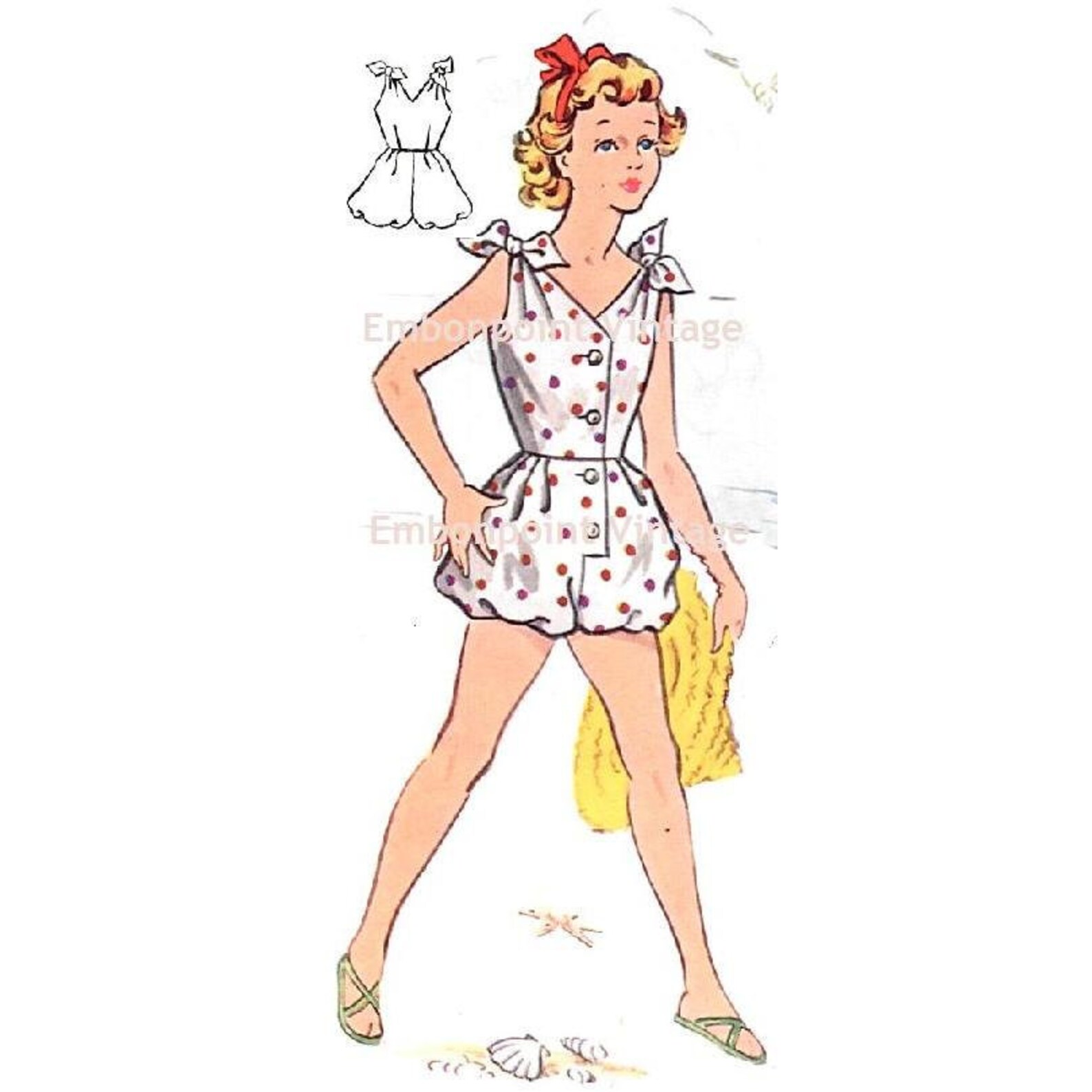 Plus Size (or Any Size) Vintage 1950s Romper Pattern - PDF - Pattern No ...