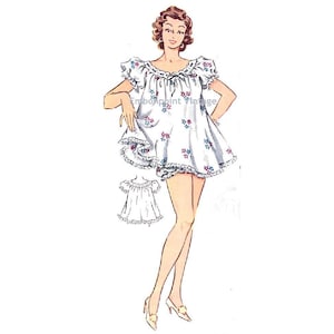 Plus Size (or any size) Vintage 1950s Shortie Pyjamas Pattern - PDF - Pattern No 220 Carmen