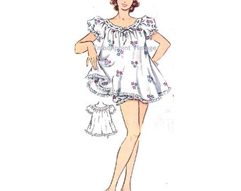 Plus Size (or any size) Vintage 1950s Shortie Pyjamas Pattern - PDF - Pattern No 220 Carmen