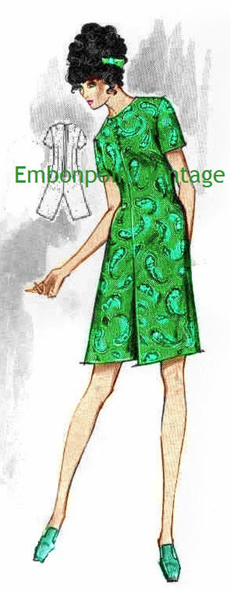 Plus Size or any size Vintage 1969 Pantdress Pattern PDF Pattern No 162 Jeannine image 3