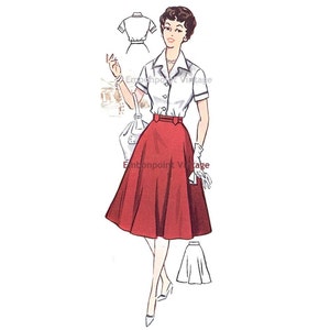 Plus Size (or any size) Vintage 1950s Skirt Pattern - PDF - Pattern No 64b Vicki Skirt