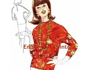 Plus Size (or any size) Vintage 1969 Top Pattern - PDF - Pattern No 169 Trisha