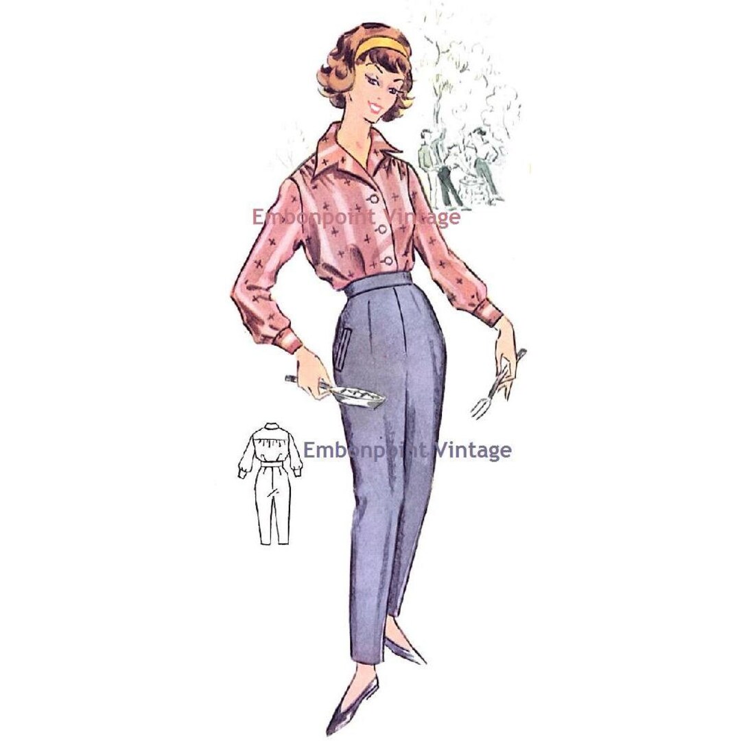 Plus Size (or Any Size) Vintage 1950s Slacks Pattern - PDF - Pattern No ...