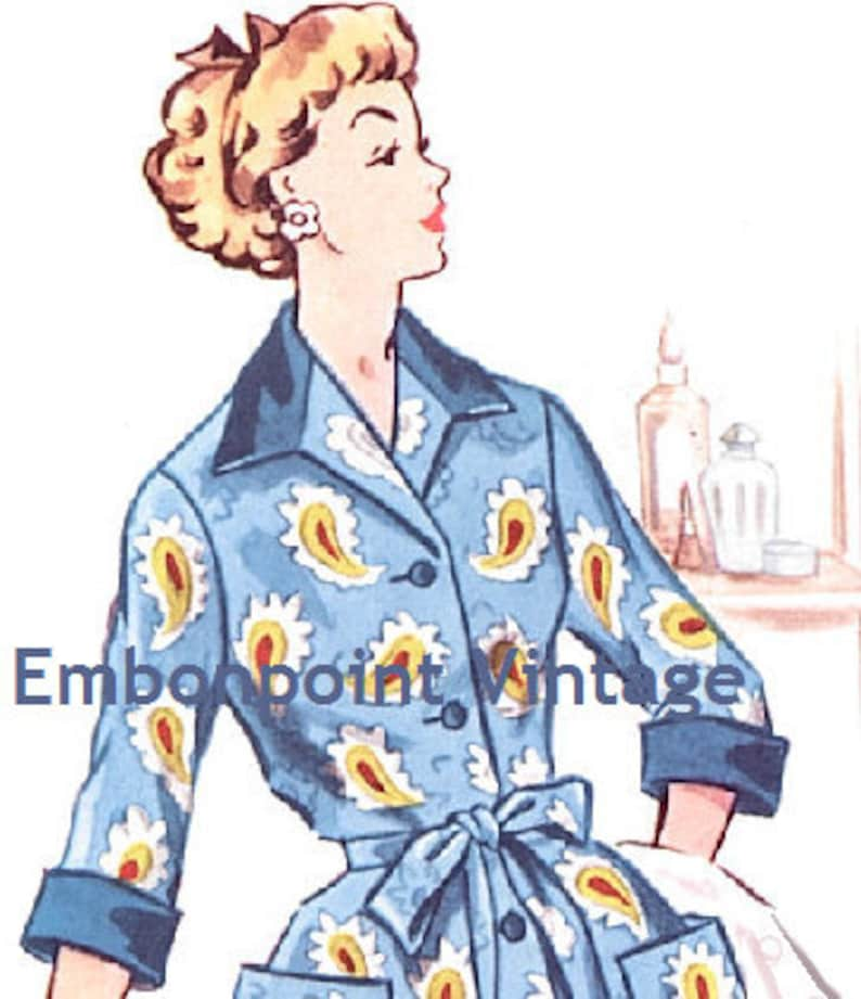 Plus Size or any size Vintage 1950s Dressing Gown Pattern PDF Pattern 224 Marianne image 2