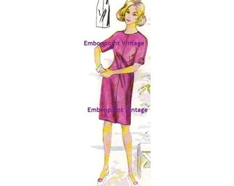 Plus Size (or any size) Vintage 1969 Womens Dress Pattern - PDF - Pattern No 6 Shelley