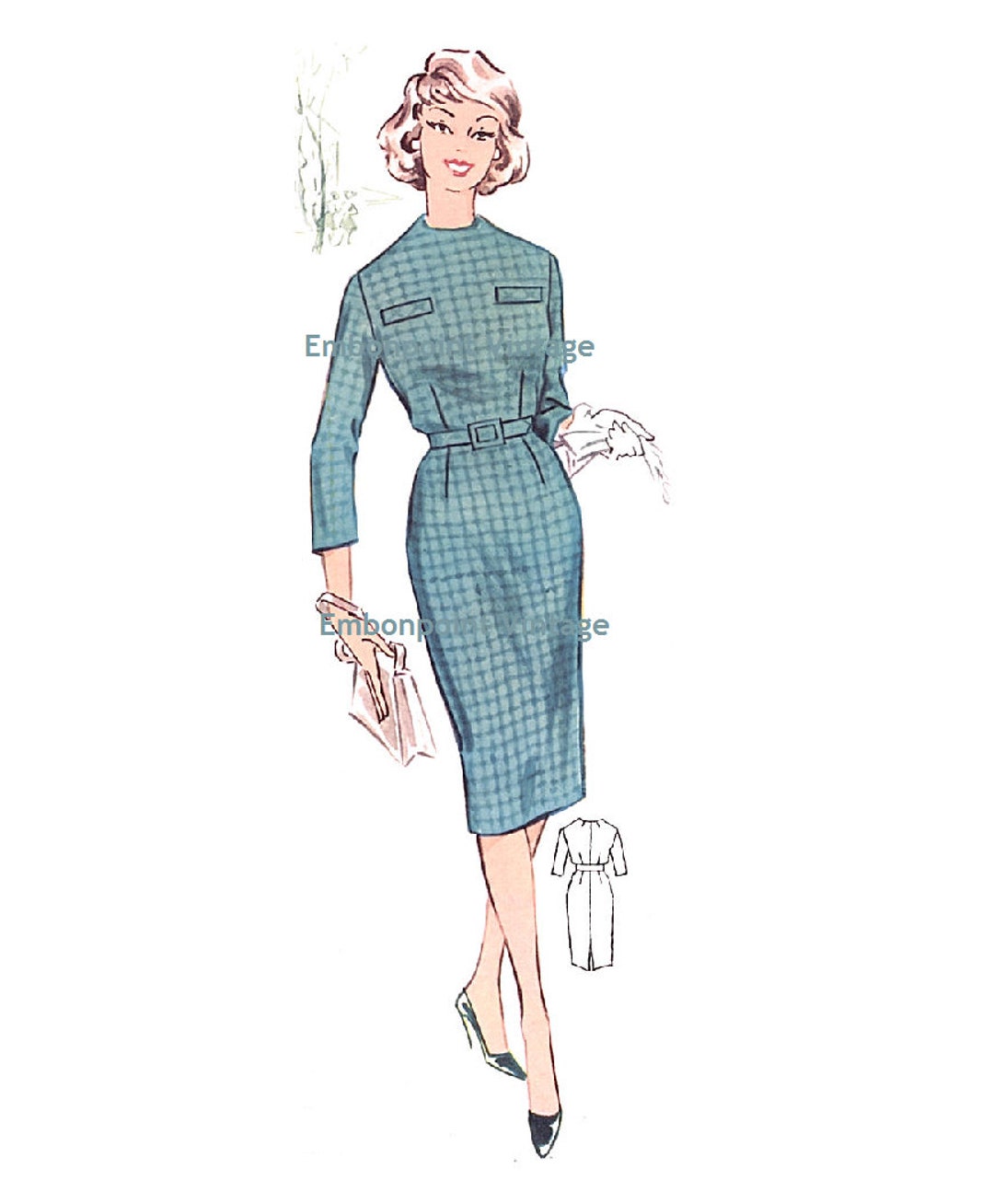 Plus Size Retro Pattern Plus Size (or Any Size) Vintage 1950s Dress Pattern - PDF - Pattern No ...