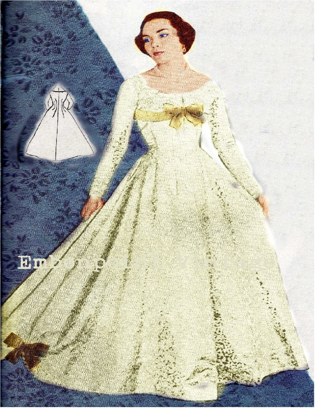 Vintage Sewing Pattern 1956 Wedding Dress PDF Plus Size or - Etsy