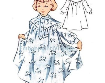 Plus Size (or any size) Vintage 1950s Nightgown Pattern - PDF - Pattern No 208 Patti