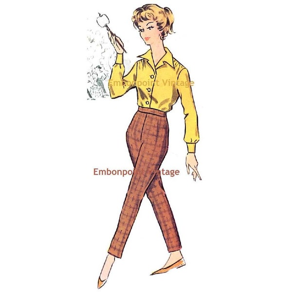 Plus Size (or any size) Vintage 1950s Pants Pattern - PDF - Pattern No 92 Victoria Pants