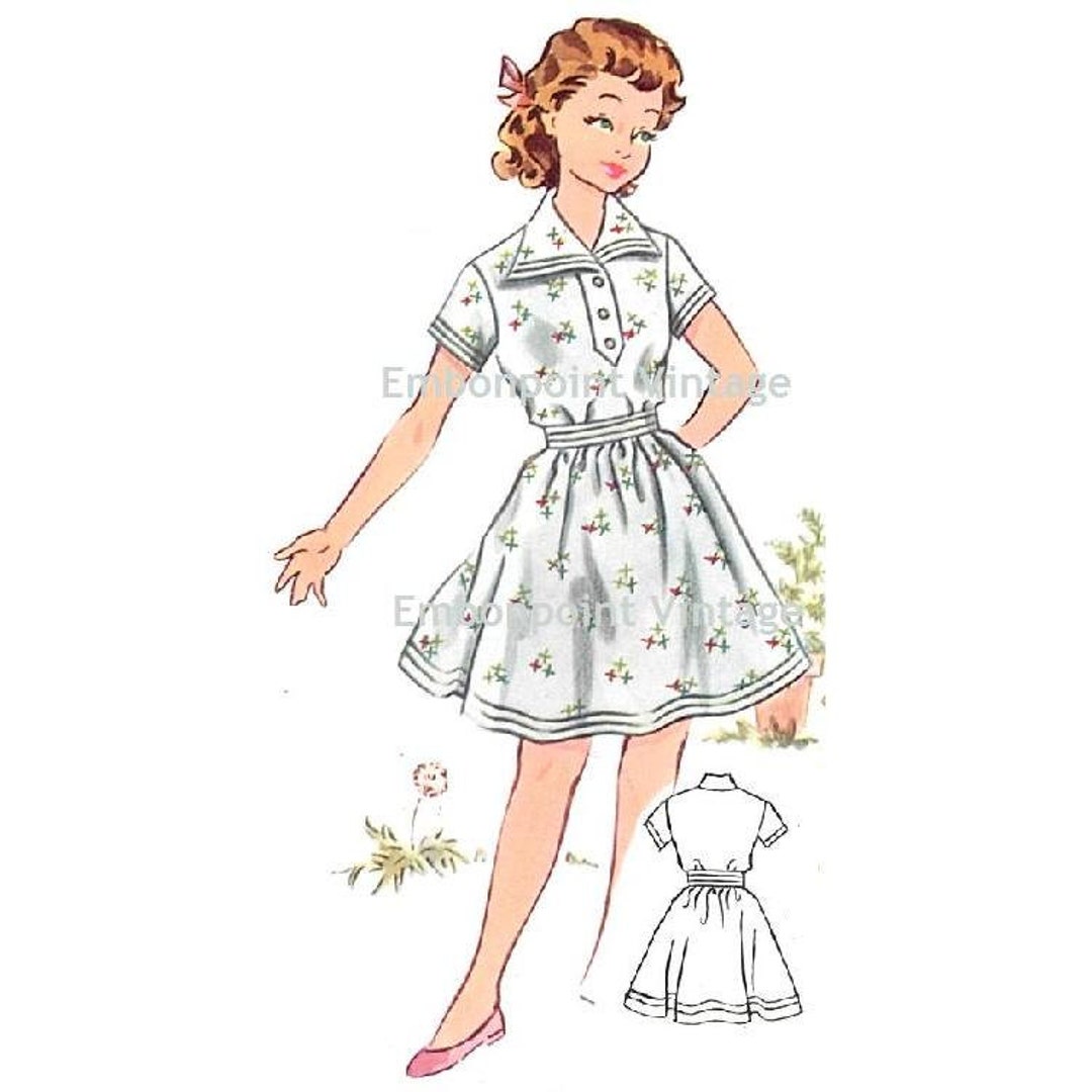 Plus Size Retro Pattern Plus Size (or Any Size) Vintage 1950s Dress Pattern - PDF - Pattern No ...