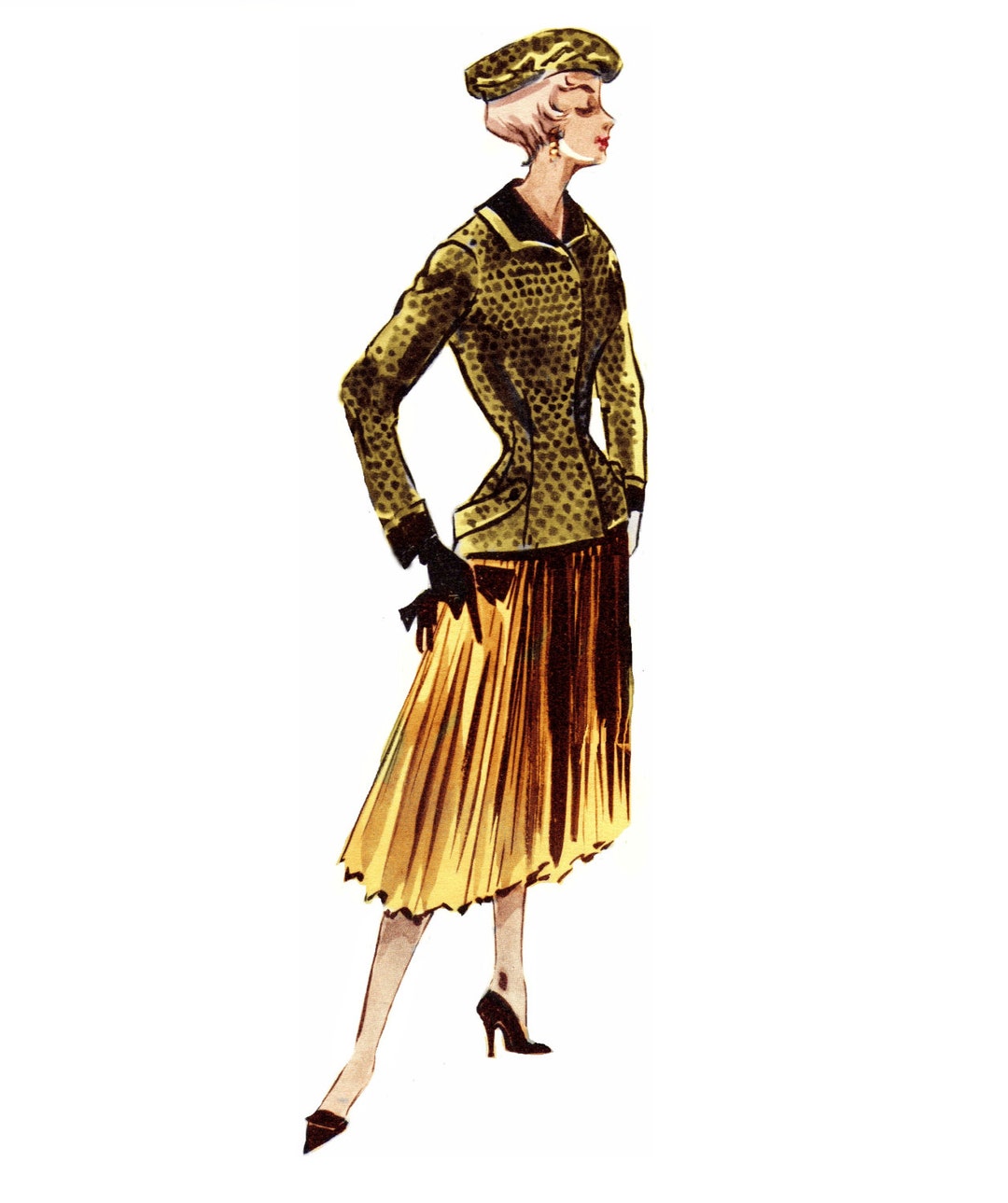 Vintage Sewing Patterns Plus Size or Any Size 1956 Suit Jacket & Skirt