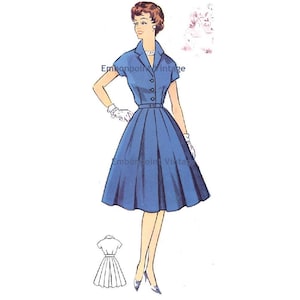Plus Size (or any size) Vintage 1950s Dress Pattern - PDF - Pattern No 67 Sherry