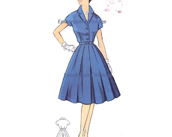 Plus Size (or any size) Vintage 1950s Dress Pattern - PDF - Pattern No 67 Sherry