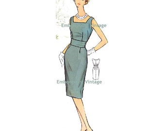 Plus Size (or any size) Vintage 1950s Dress Pattern - PDF - Pattern No 76 Rita