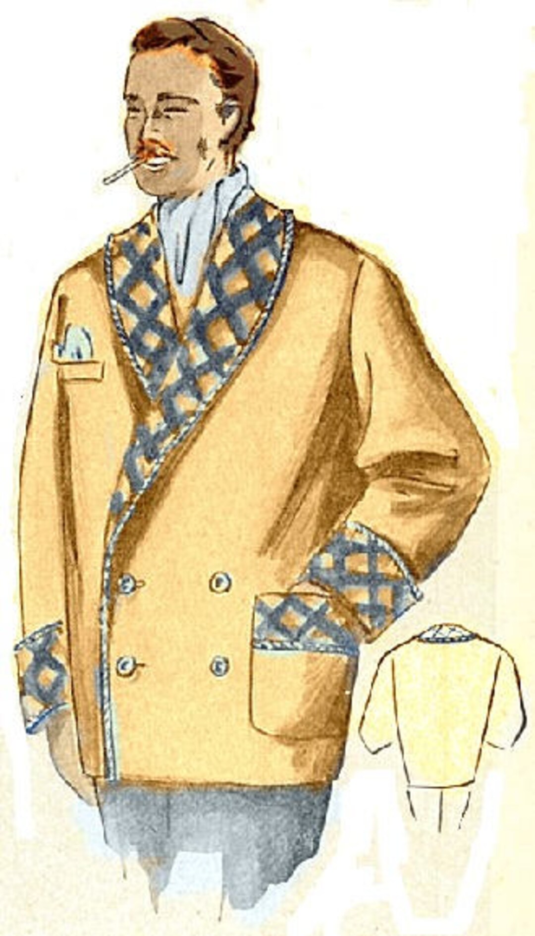 40s ~ 60s smoking jacket vintage 希少 Vintage 1960s Brown Satin Smoking Jacket Wong Sons Shanghai