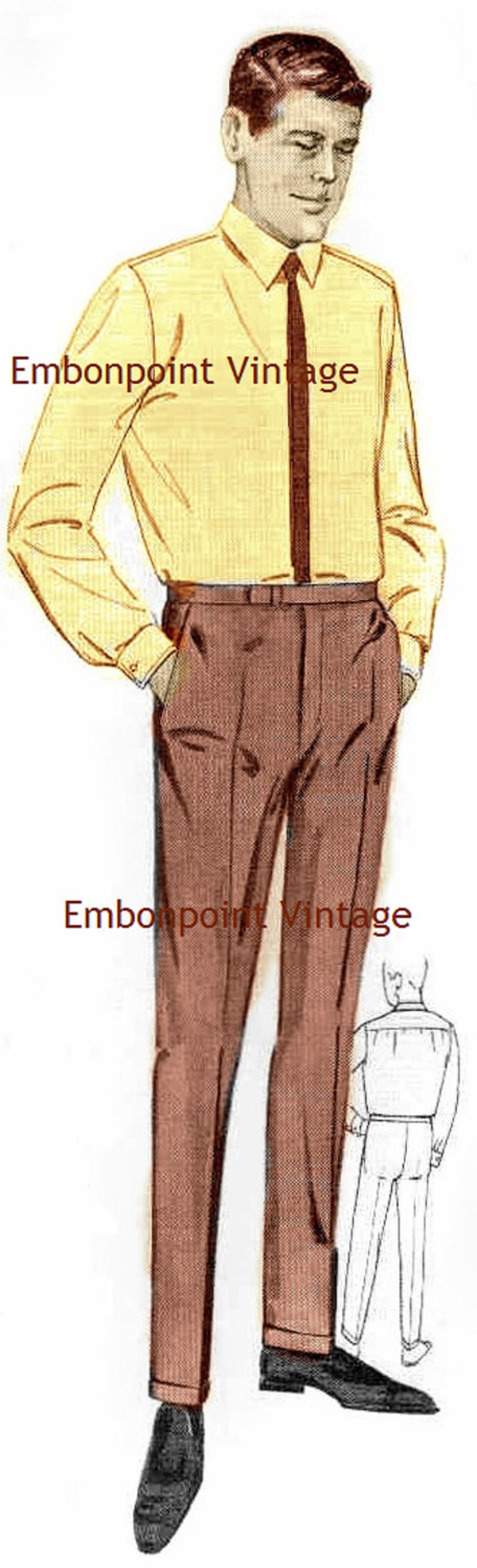 1960s Sewing Patterns | 1970s Sewing Patterns Plus Size (or any size) Vintage 1969 Mens Shirt Pattern - PDF - Pattern No 94 Johnny Shirt $5.41 AT vintagedancer.com