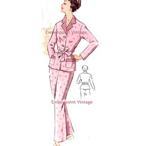 Plus Size (oder jede Größe) Vintage 1950s Pyjama Shirt Schnittmuster - PDF - Schnittmuster 223a Holly Pyjama Shirt