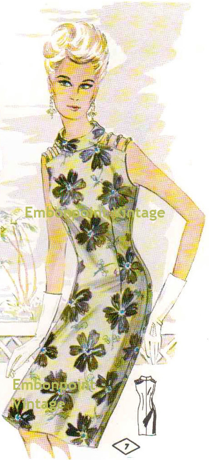 Plus Size or any size Vintage 1969 Womens Dress Pattern PDF Pattern No 7 April image 3