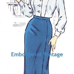 Plus Size or any size Vintage 1950s Blouse Pattern PDF Pattern No 42a: Connie Blouse image 2