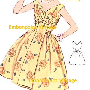 Plus Size (or any size) Vintage 1950s Dress Pattern - PDF - Pattern No 4: Susan