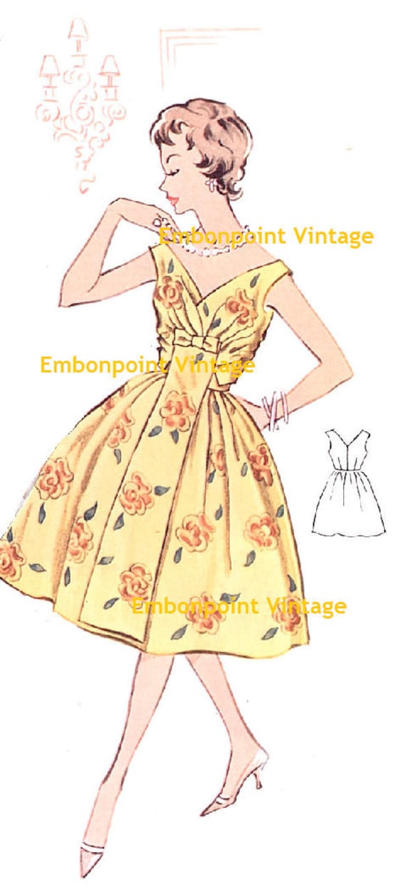 Plus Size (or any size) Vintage 1950s Dress Pattern PDF Pattern No 4:  Susan