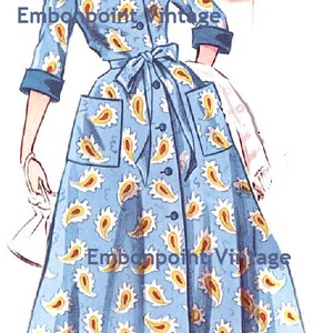 Plus Size or any size Vintage 1950s Dressing Gown Pattern PDF Pattern 224 Marianne image 3