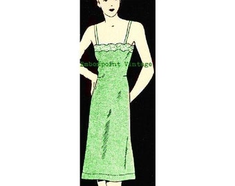 Plus Size (or any size) 1934 Vintage Sewing Pattern Petticoat / Full Slip - PDF - Pattern No 2 Gracie 1930s 30s Patterns Instant Download