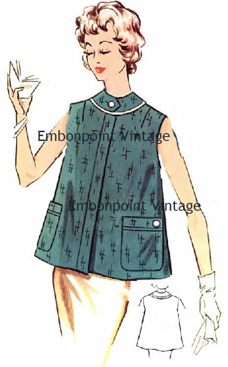 Vintage Maternity Dresses, Clothes, Sewing Patterns Plus Size (or any size) Vintage 1950s Maternity Smock Pattern - PDF - Pattern No 122 Annette 50s Fashion Sewing Instant Download $9.50 AT vintagedancer.com