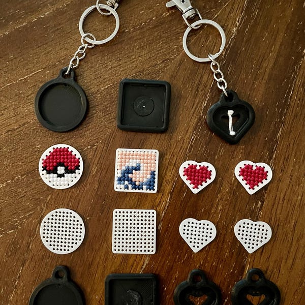 Porte-clés et aimants imprimés en 3D à coudre
