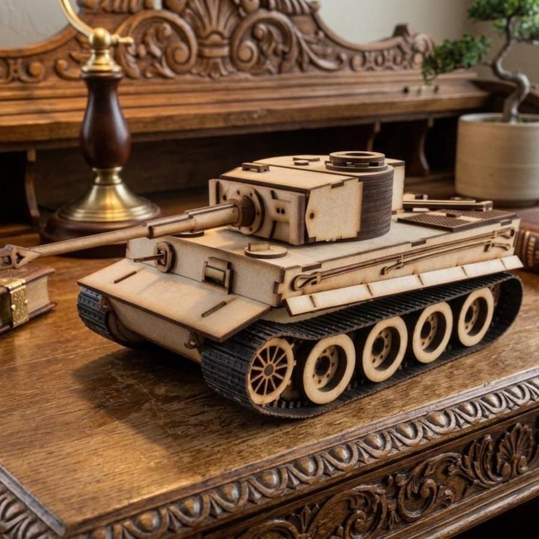 Tank Puzzle DXF File, 3D Military Tank Model, Laser Cut Template, CNC ...