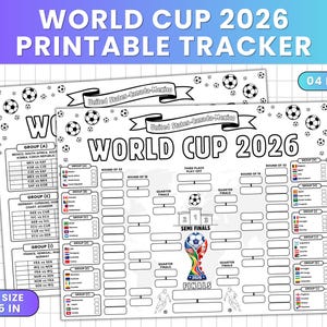 World Cup 2026 Printable Tracker for Kids | Soccer & Football Tournament Bracket Chart