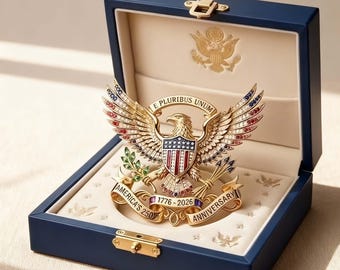 Amerika 250-jähriges Jubiläums-Gedenknadel, 1776-2026 USA-Adler-Emblem, Vaterländisches Andenken-Geschenk, Sammler-Gold-Emaille-Brosche, Historisches