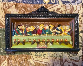 1950’s Italian Religious Wall Plaque- The Last Supper “